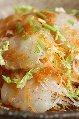 Myoga vegetable salad, tempura flakes, ginger soy