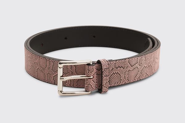 Très Bien Leather Belt Snake Tamar Light Pink