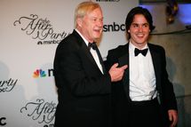 WASHINGTON - MAY 01: Chris Matthews and his son Thomas Matthews (R) arrive at the MSNBC Afterparty following the White House Correspondents' Association dinner on May 1, 2010 in Washington, DC. The annual dinner featured comedian Jay Leno and was attended by President Barack Obama and First Lady Michelle Obama. (Photo by Brendan Hoffman/Getty Images) *** Local Caption *** Chris Matthews;Thomas Matthews