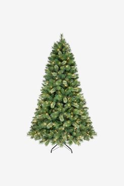 Puleo International Pre-Lit Teton Pine Christmas Tree, 6.5 ft