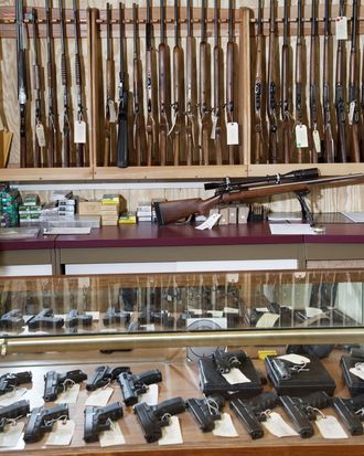 Weapons displayed in gun shop