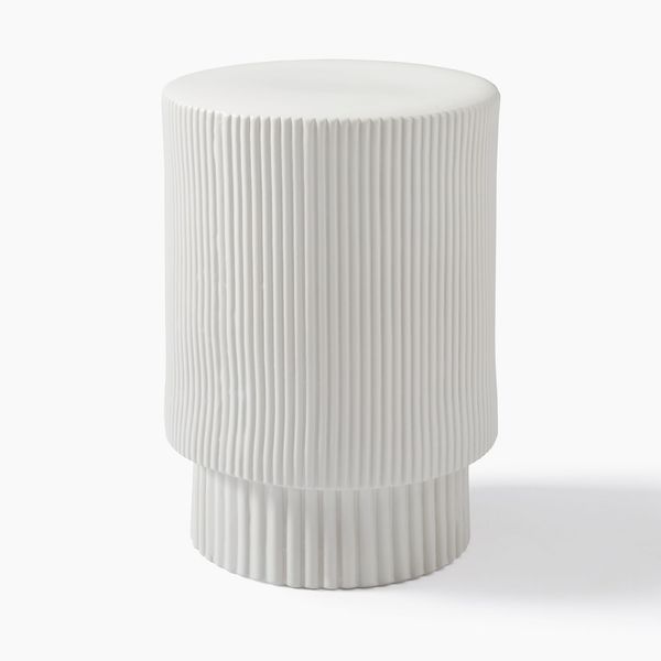 West Elm Fluted Ceramic Side Table