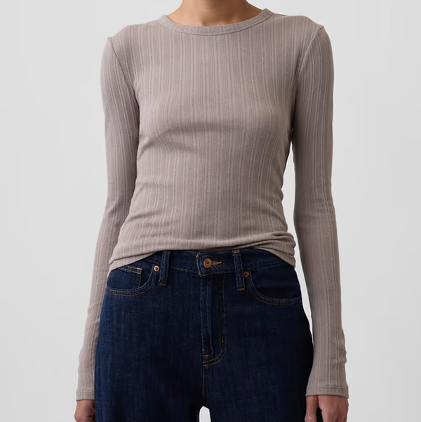 Gap Factory Essential Ribbed Pointelle T-Shirt