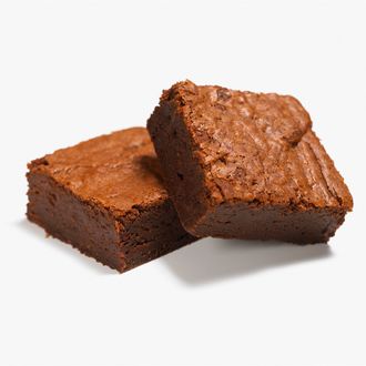 Close up of two chocolate brownies