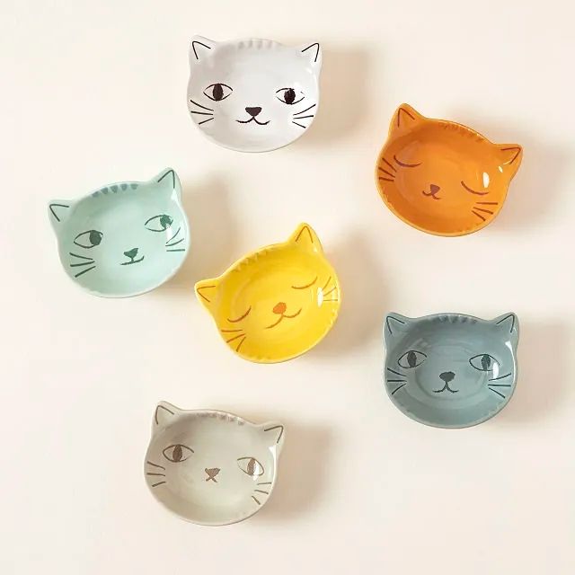 Little Cat Snack Dishes - Set of 6