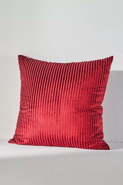 Anthropologie Fiora Ribbed Velvet Pillow