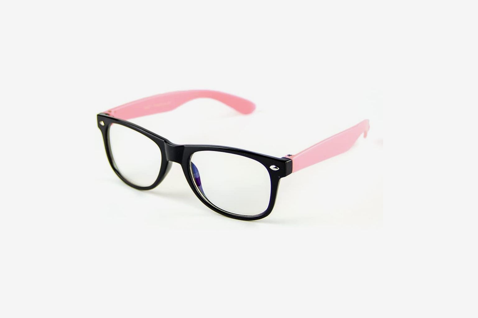 Homework & Gaming Coopers Kids Blue Light Blocking Glasses Pink and Black Eye Protection for Computer Anti-UV Glare - for Girls & Boys Ages 3-12 Computer Filter Glasses Screens 2 Pack 