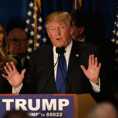 Donald Trump Holds New Hampshire Primary Night Gathering In Manchester