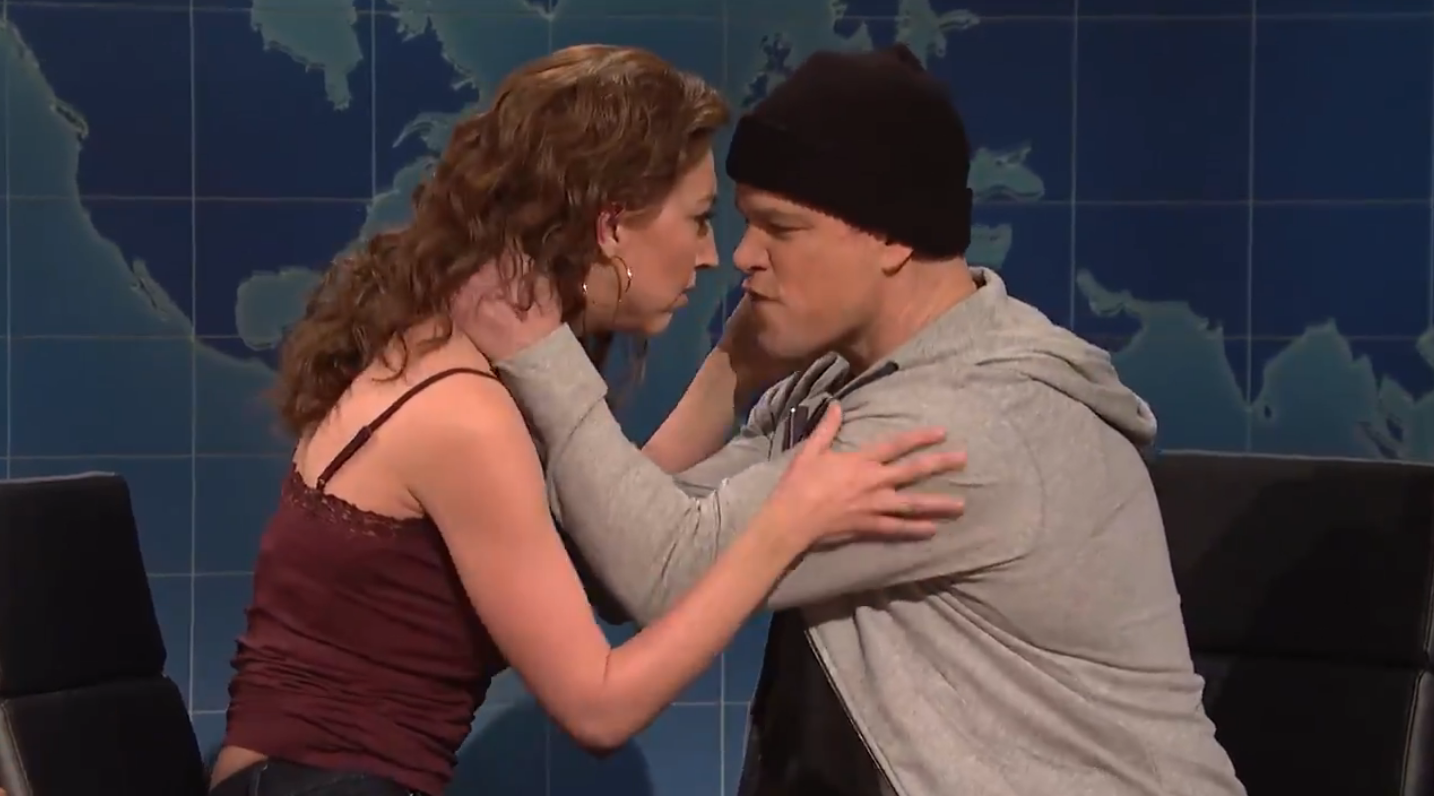 SNL Matt Damon Joins Angel, the Boxers Girlfriend