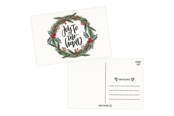 50 Holiday Greeting Cards, Cute Fancy Blank Winter Christmas Postcard Set