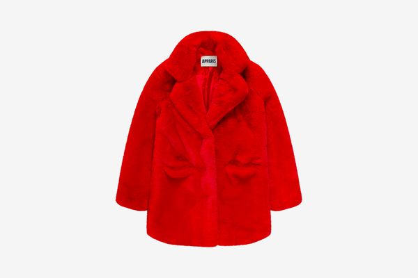 Apparis Sophie Red Faux Fur Coat