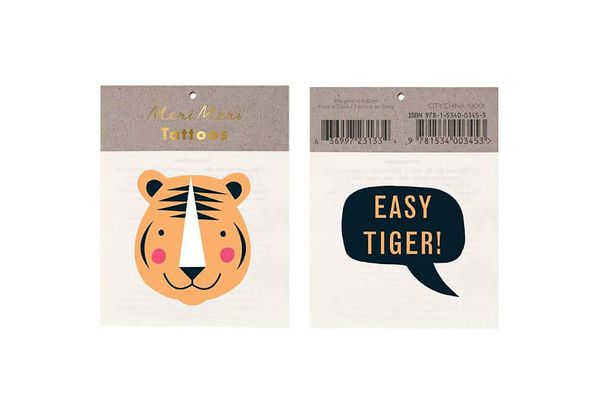 Meri Meri Easy Tiger Temporary Tattoos