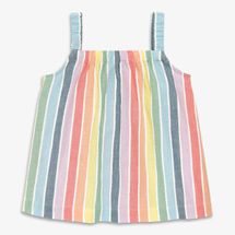 Primary Kids Cotton Gauze Tank in Rainbow Stripe