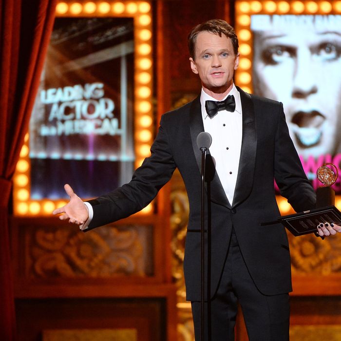 NEW YORK, NY - JUNE 08: Neil Patrick Harris accepts the award for Best Performance by an Actor in a Leading Role in a Musical for Hedwig and the Angry Inch onstage during the 68th Annual Tony Awards at Radio City Music Hall on June 8, 2014 in New York City. (Photo by Theo Wargo/Getty Images for Tony Awards Productions)