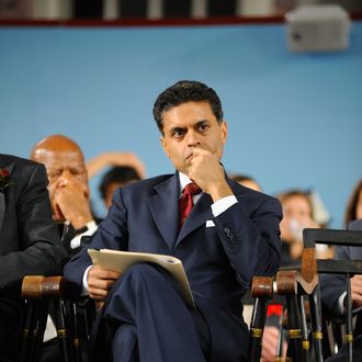 Author Fareed Zakaria attends the Annual Meeting of the Harvard University Alumni Association at the 2012 Harvard Commencement on May 24, 2012 in Cambridge, Massachusetts. 