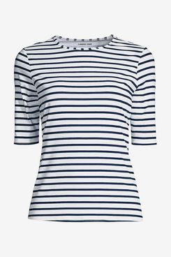 Lands’ End Women’s Sunshade UPF 50 Elbow Sleeve Relaxed Rash Guard