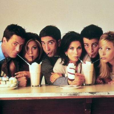 Friends (Friends, TV-Serie, USA 1994-2004) Matthew Perry, Jennifer Aniston, David Schwimmer, Courteney Cox, Matt LeBlanc, Lisa Kudrow (Season 1994/1995) / tv series, sitcom,
