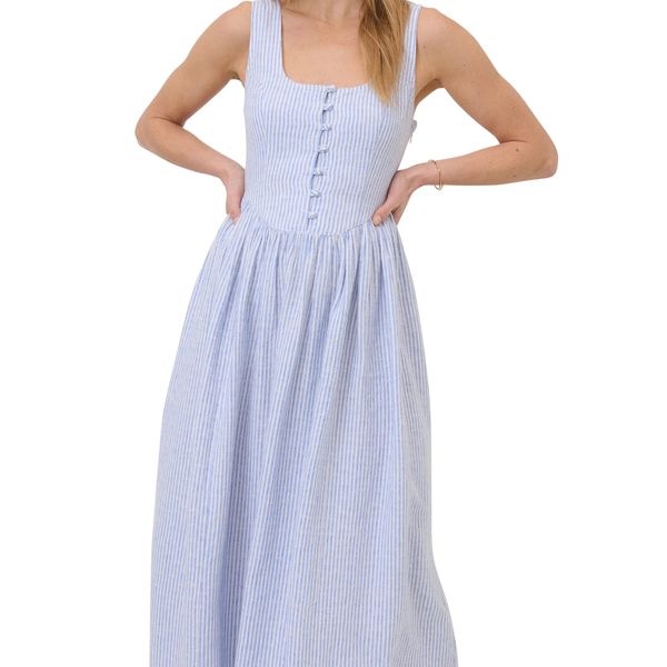 Nobody's Child Cora Pinstripe A-Line Midi Dress
