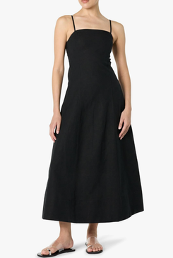 The Drop Daphne Square-Neck Linen Maxi Dress