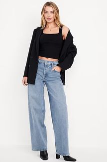 Old Navy Mid-Rise Slouchy Wide-Leg Jeans