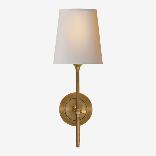 VISUAL COMFORT Wall Sconce, Brass, Sweeping Arm