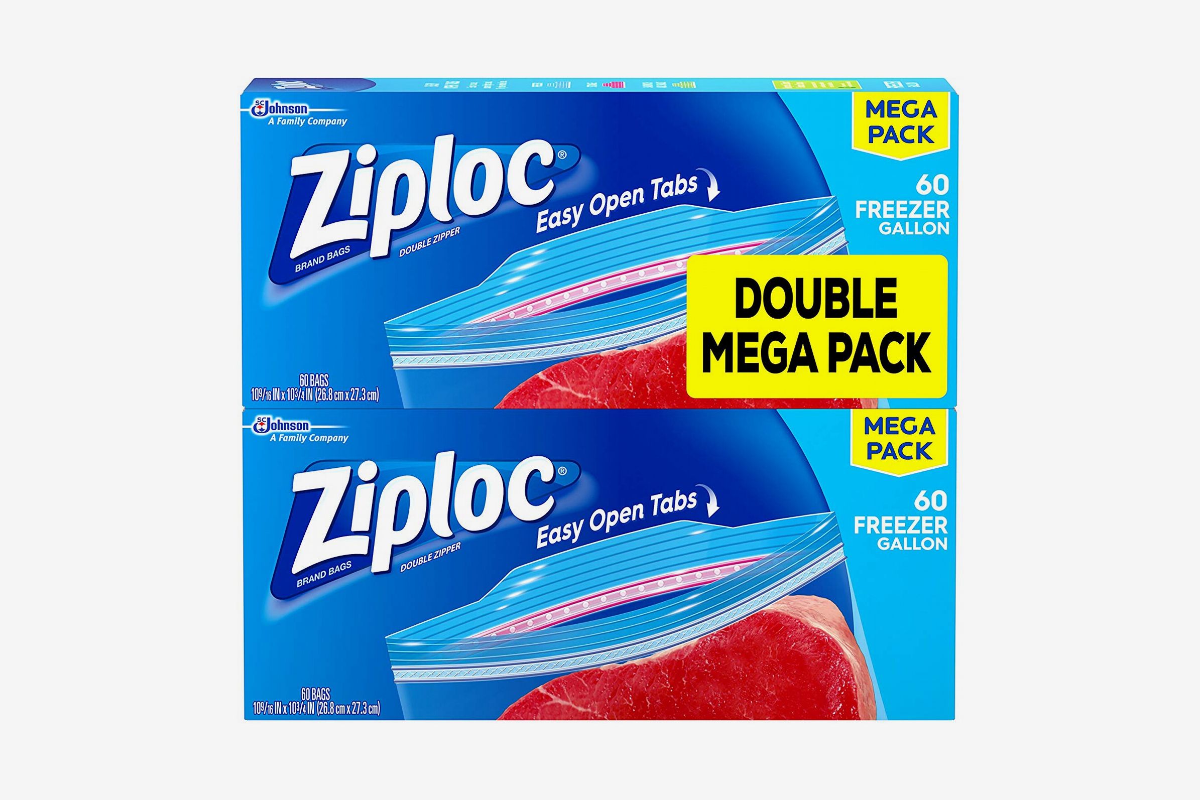 Ziploc Mega Pack Double Zipper Gallon Freezer Bags - 60 ct box
