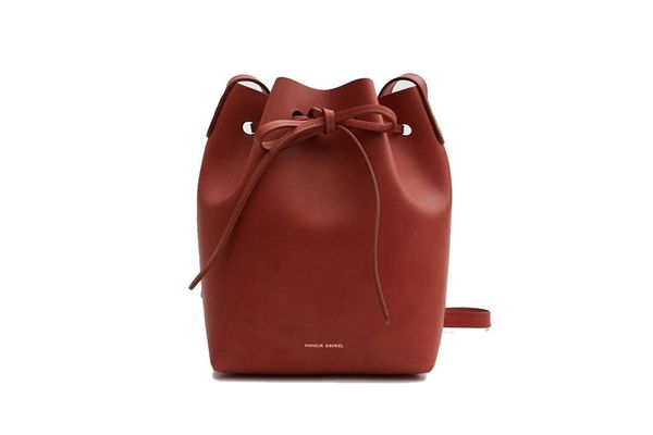 Mansur Gavriel Mini Mini Bucket Bag in Brandy/Brick