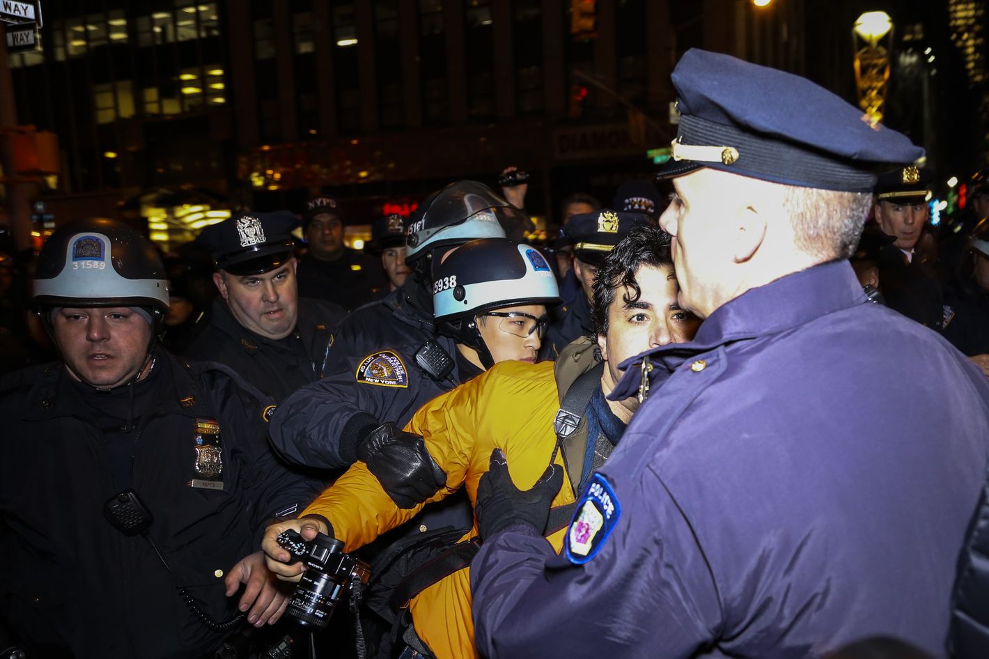 NYPD Officers Making Faces While People Protest Against Them