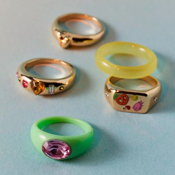 UO Mandy Mix & Match Rhinestone Ring Set