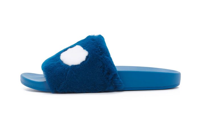 puma fur slide sandals