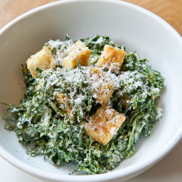Kale salad with Caesar dressing at Untitled.