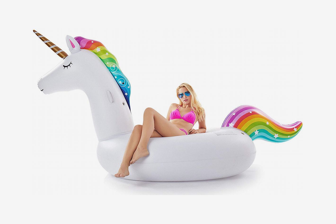 iGeeKid Pool Float for Kids Unicorn Flamingo Swim Floats for Toddlers Age 3-6 Years Inflatable Unicorn Floaties Swimming Ring Ride On Party Toys for Girls Boys Summer Beach Supplies