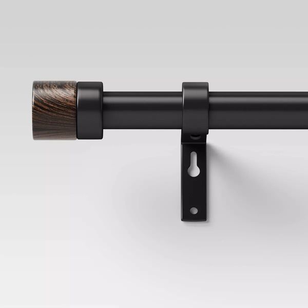 Threshold Walnut Wood Cap Curtain Rod