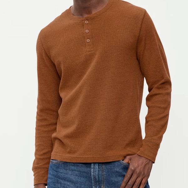 Old Navy Long-Sleeve Waffle Henley T-Shirt