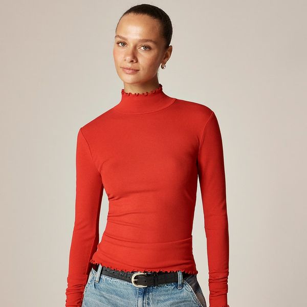 J.Crew Refined Rib Lettuce-Trim Turtleneck