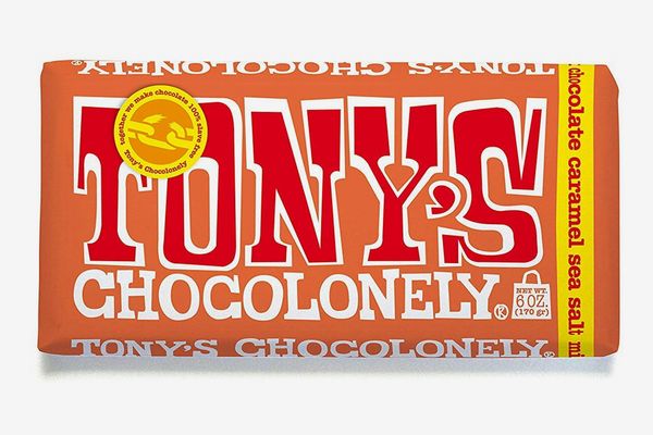 Tony's Chocolonely 32% Milk Chocolate Bar with Caramel and Sea Salt