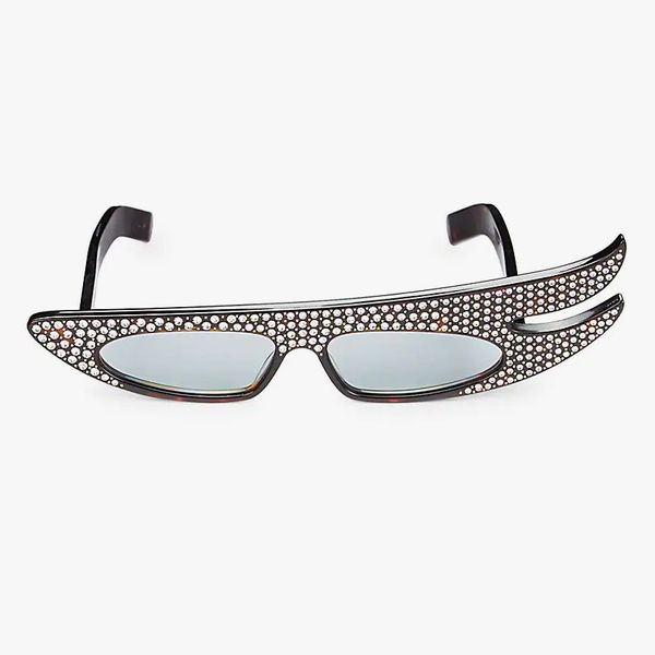 Gucci 56MM Embellished Asymmetrical Cat’s-Eye Sunglasses