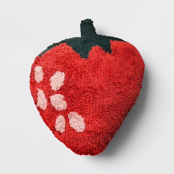 Room Essentials Strawberry Tufted Woven Heart Shaped Throw Pillow