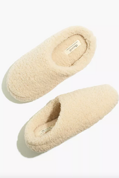 Madewell Faux Shearling Scuff Slippers