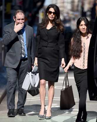 Amal Clooney In Bottega Veneta - United Nations Headquarters - Red