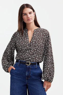 Madewell V-Neck Long-Sleeve Top