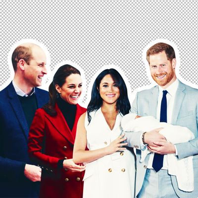 Kate Middleton, Prince William, Meghan Markle, Archie Harrison Mountbatten-Windsor, and Prince Harry.