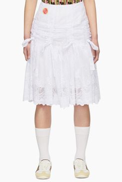 Chopova Lowena White Polyester Midi Skirt