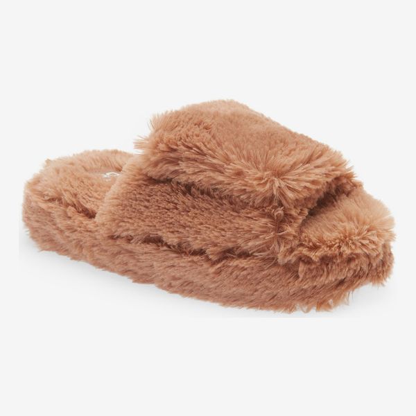 BP. Fawn Adjustable Faux Fur Slipper