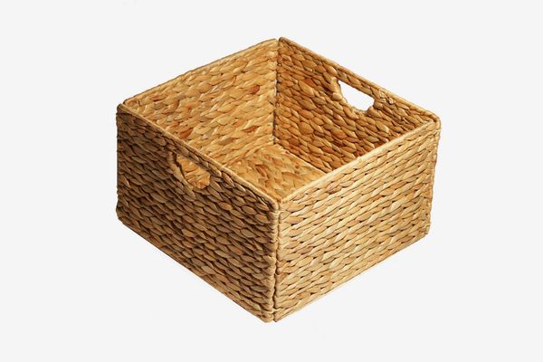 Seville Classics Woven Hyacinth 2-Pack Storage Cube Basket