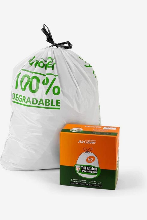 Recycling Eco-Friendly Garbage Bags for Office Bathroom Diaper Kitchen Car Compostable Trash Bags with Strong Tear & Leak Resistant 4 Gallon Small Trash Bags Biodegradable 60 Count 