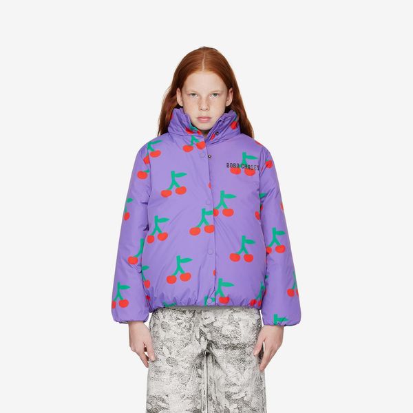 Bobo Choses Kids Purple ‘Bobo Cherry All Over’ Jacket