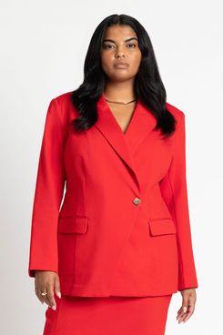 Eloquii Asym Closure Stretch Blazer