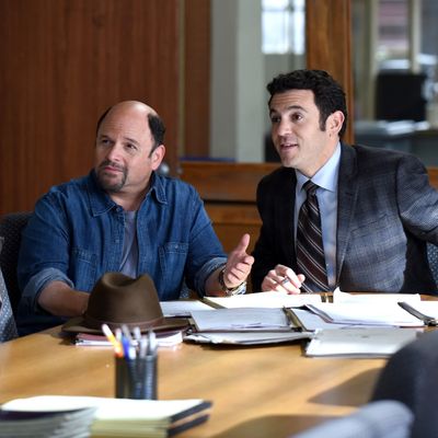 THE GRINDER: L-R: Guest star Jason Alexander and Fred Savage in the 
