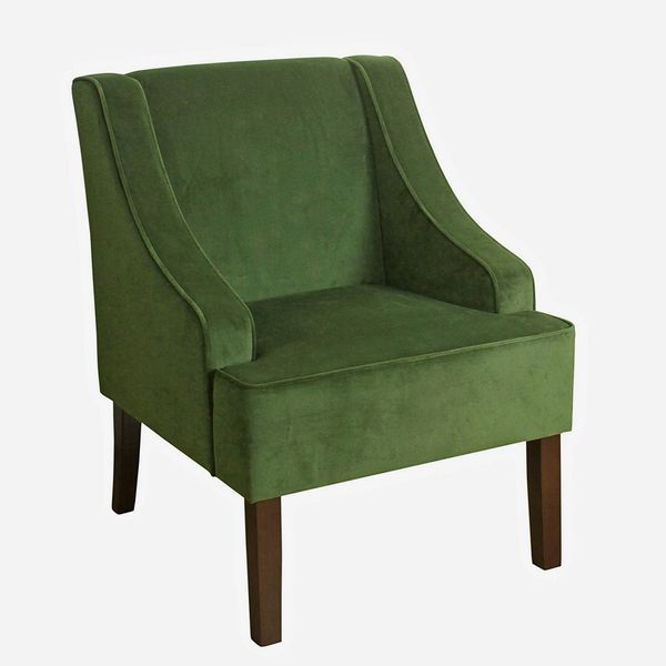 Sillón HomePop Swoop de terciopelo (verde oscuro)